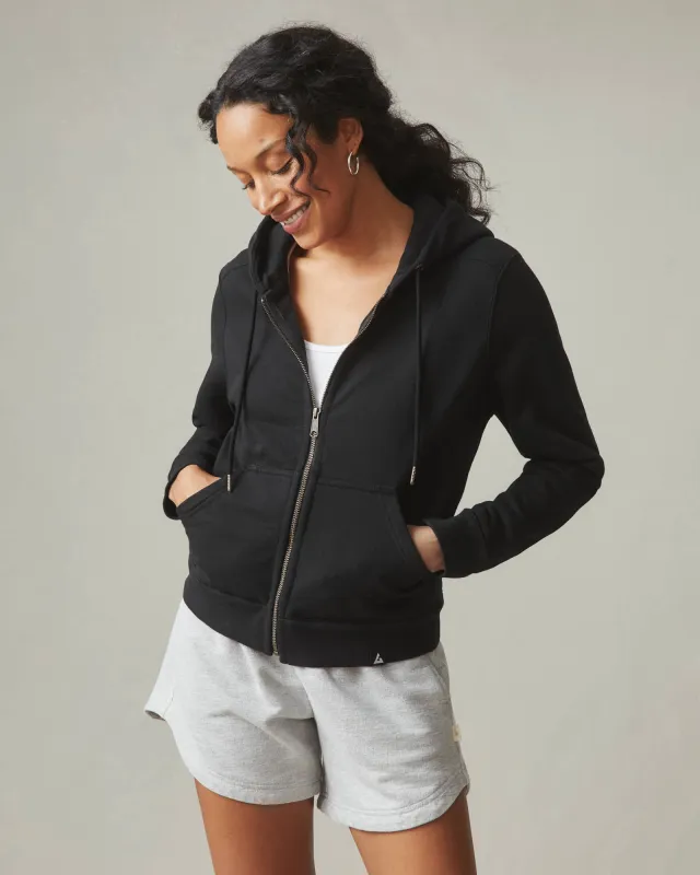 Women's Classic Full Zip - Black made by American Giant