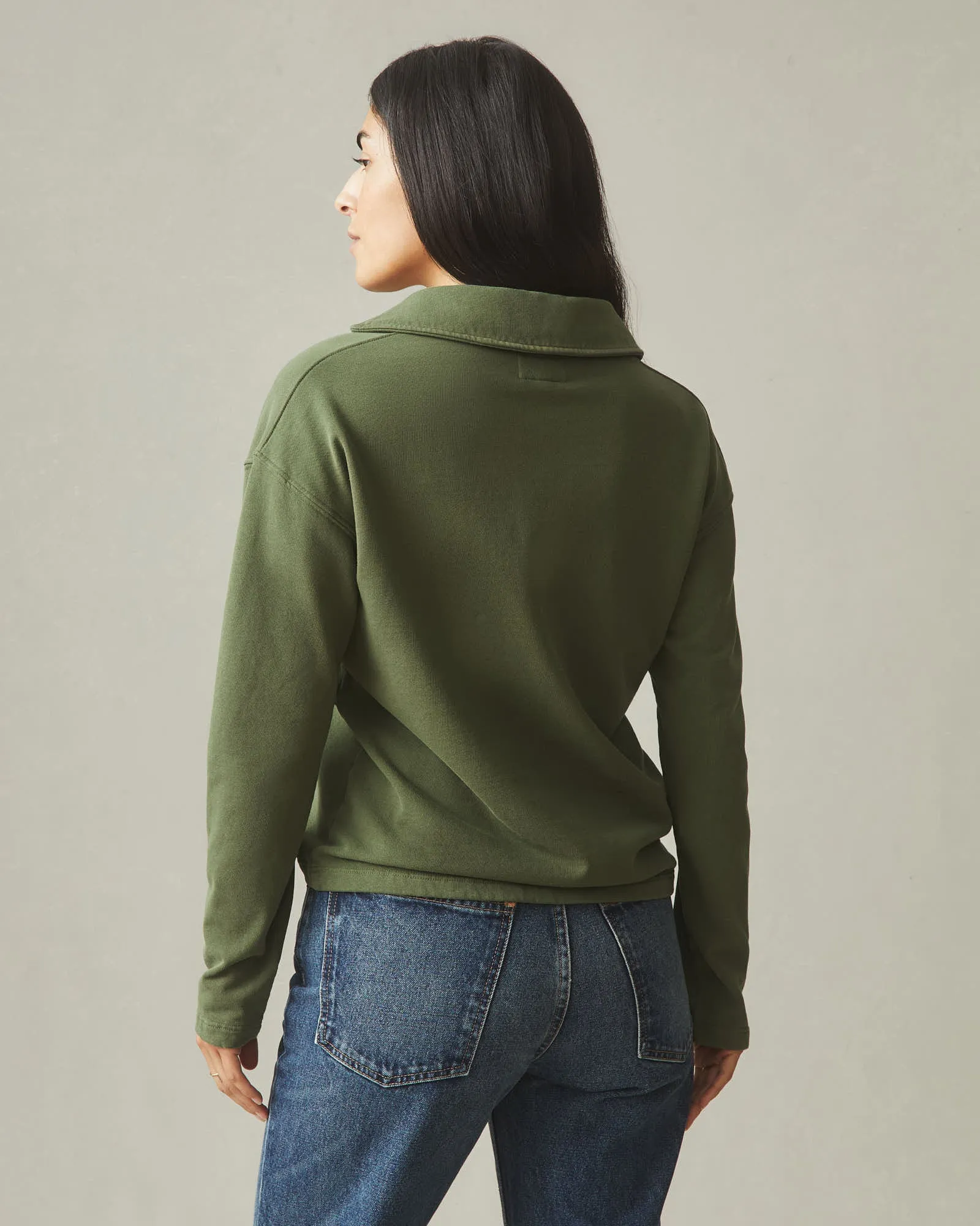 Women's French Terry Popover - Fern sold by American Giant product image thumbnail 4