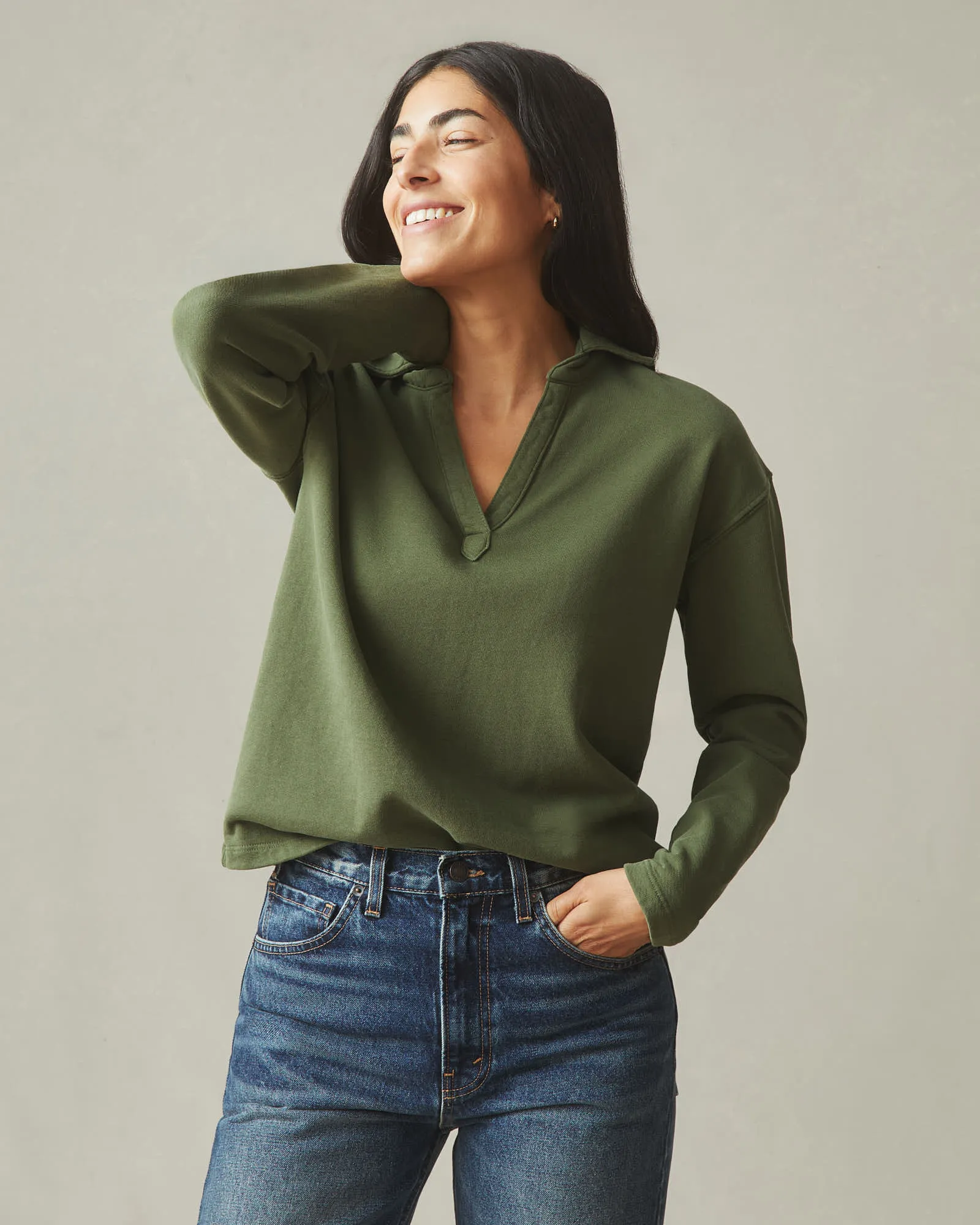 Women's French Terry Popover - Fern sold by American Giant product image thumbnail 5