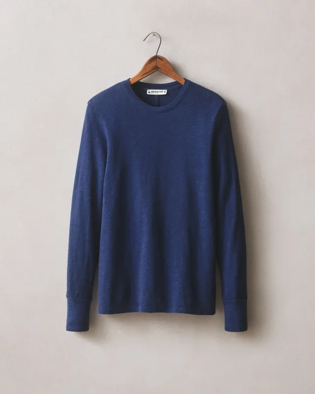 Women's Premium Slub Crew Tee Long Sleeve - Twilight Blue made by American Giant