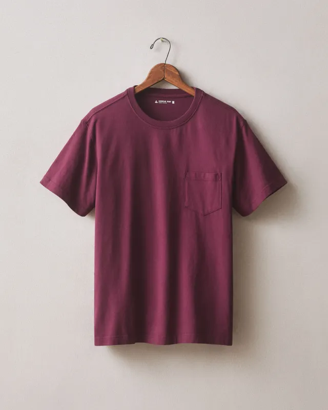 Men's Pocket Tee - Maroon made by American Giant