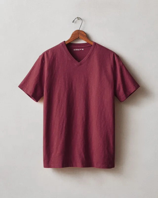 Men's Premium Slub V-Neck Tee - Wine made by American Giant