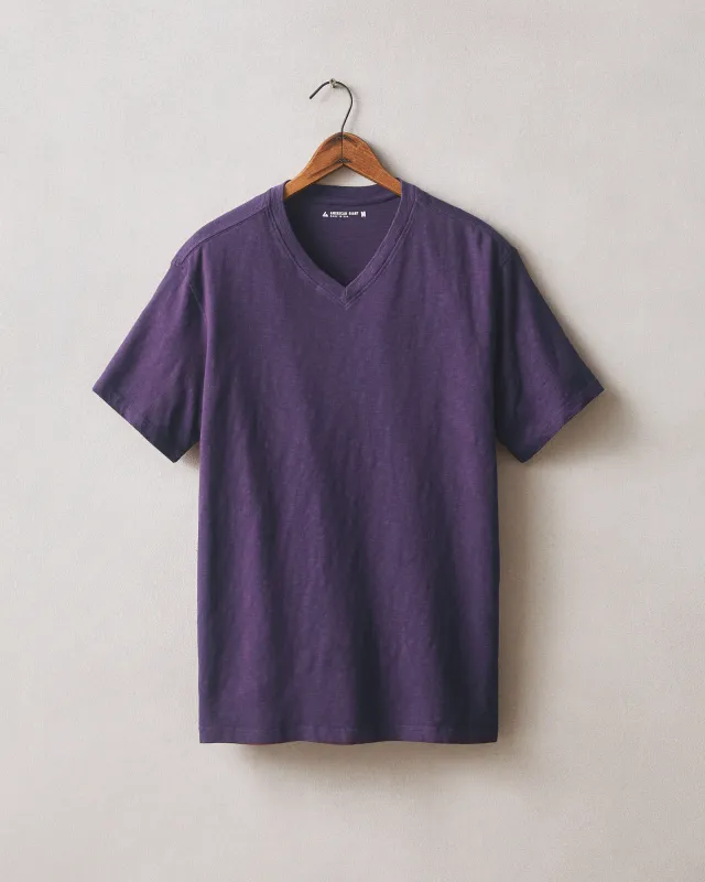 Men's Premium Slub V-Neck Tee - Mulberry made by American Giant