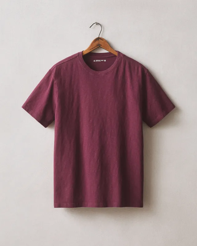 Men's Premium Slub Crew Tee - Maroon made by American Giant