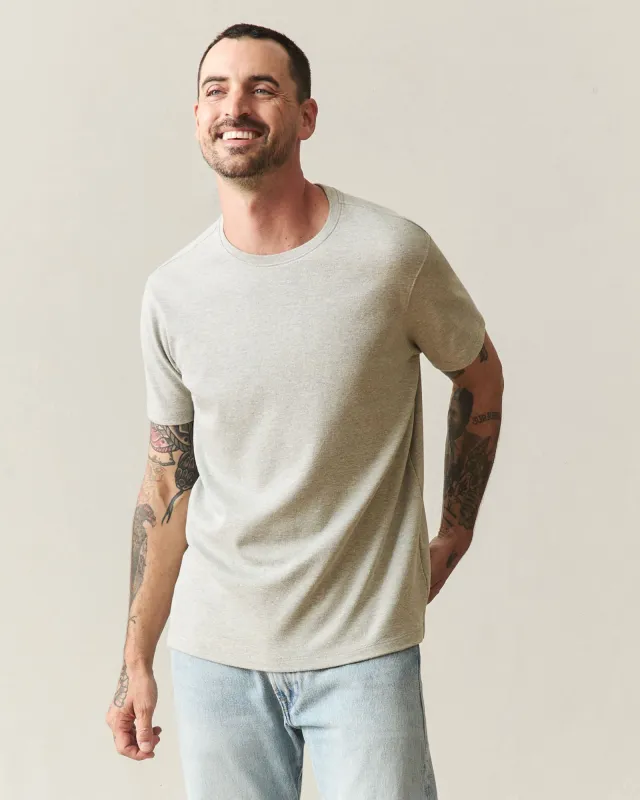 Men's Brushed Tee - Heather Sand Shell made by American Giant