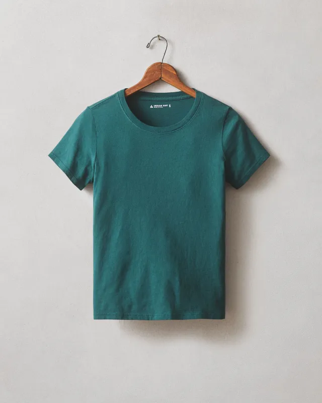 Women's Cotton Crew Tee - Atlantic Deep made by American Giant