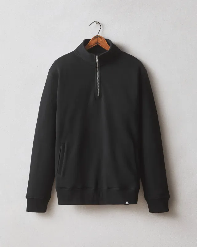 Men's Carolina Half Zip - Black made by American Giant