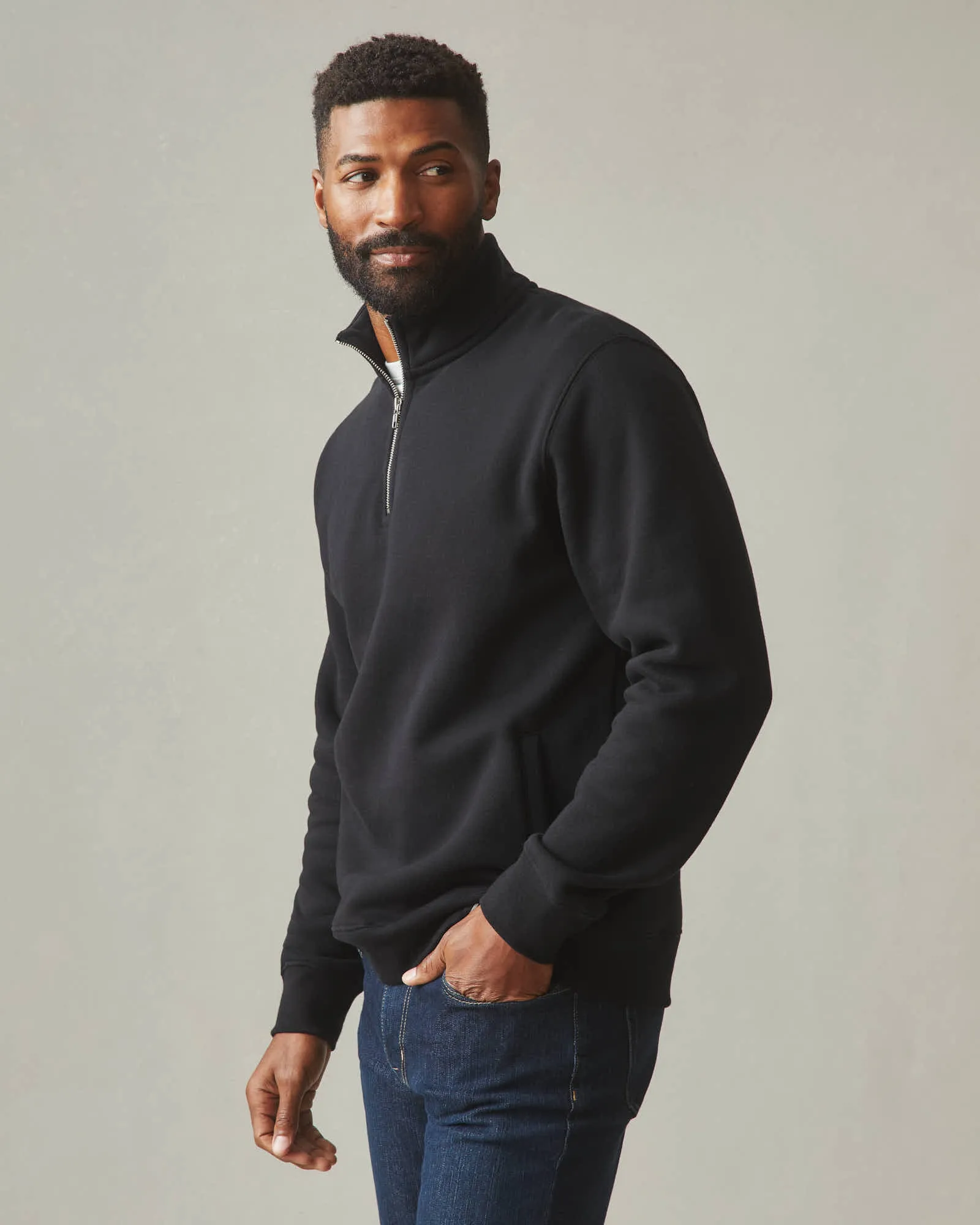 Men's Carolina Half Zip - Black sold by American Giant product image thumbnail 3