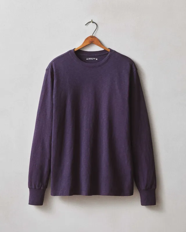 Men's Premium Slub Crew Tee Long Sleeve - Sweet Grape made by American Giant