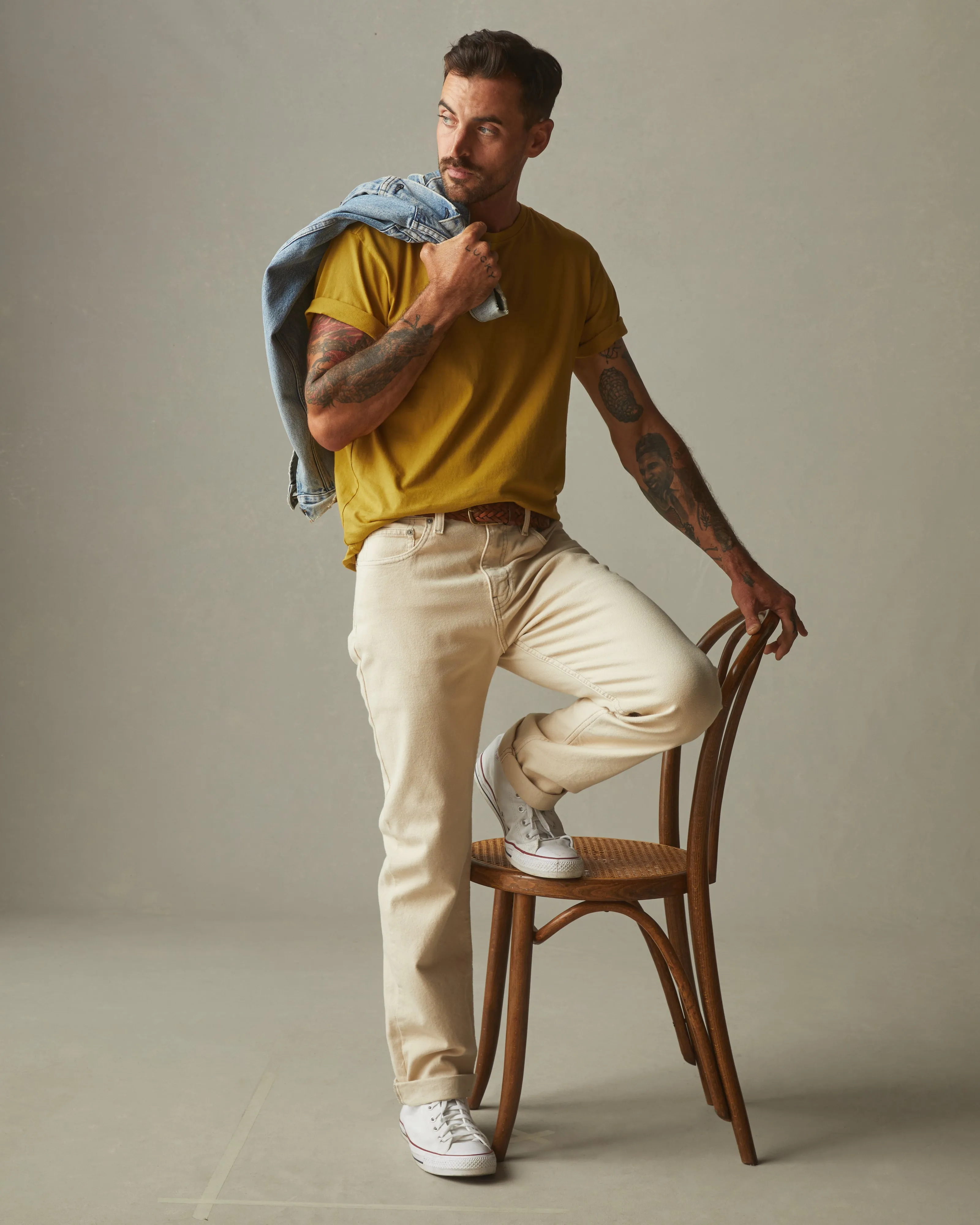 Classic Cotton Crew Tee - Dried Tobacco sold by American Giant product image thumbnail 4