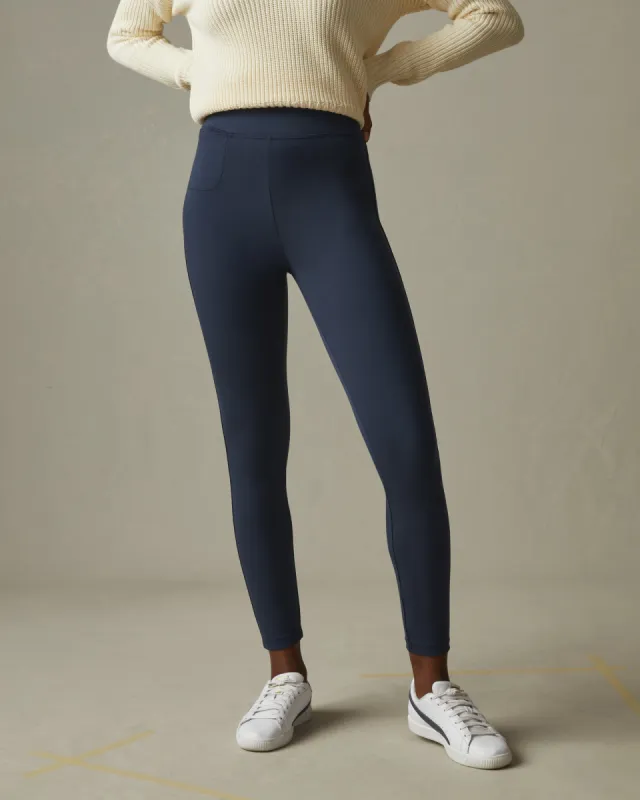 Ponte Slim Pant High Rise - Heritage Navy sold by American Giant