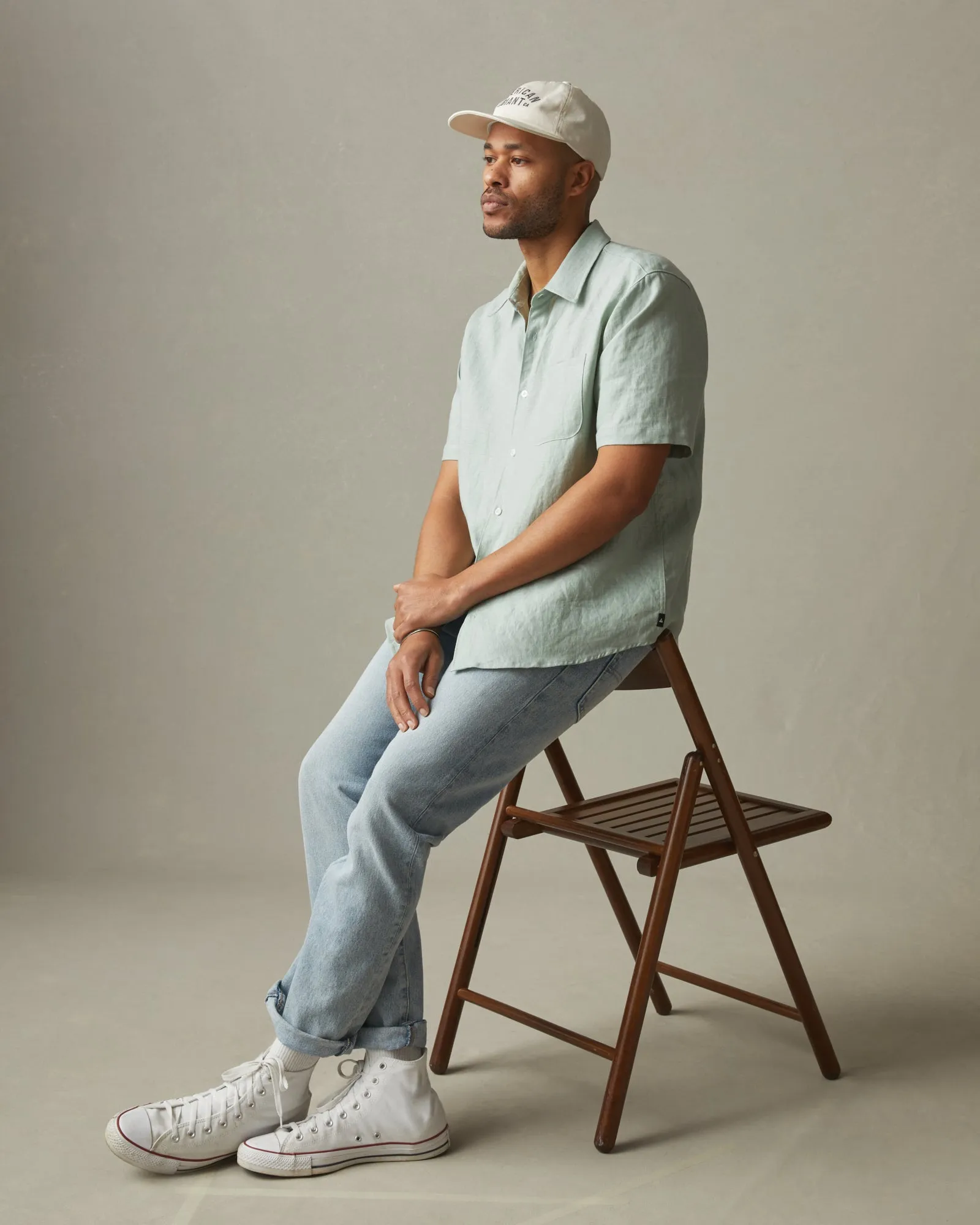Easy Linen Shirt - Aqua Grey sold by American Giant product image thumbnail 4