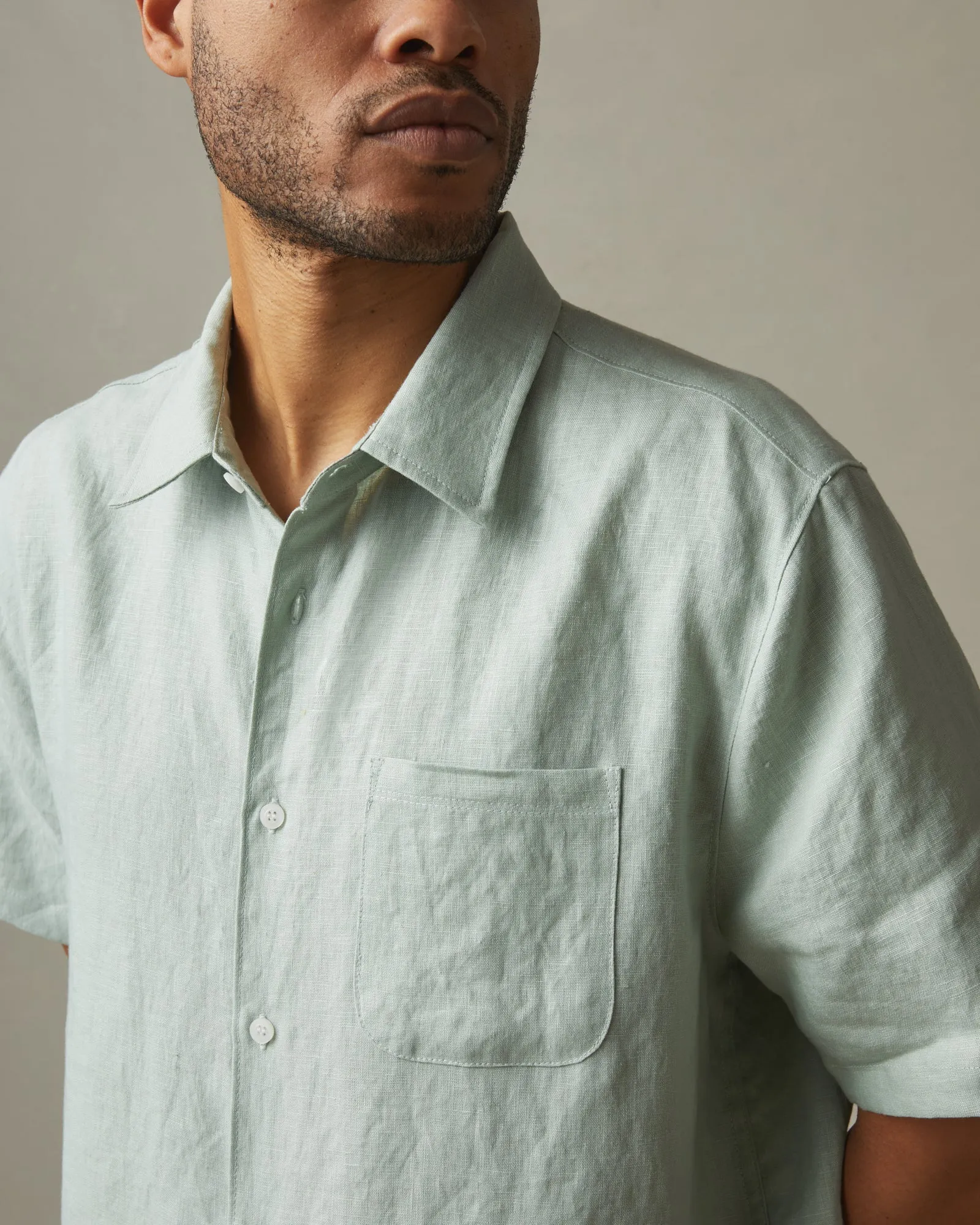 Easy Linen Shirt - Aqua Grey sold by American Giant product image thumbnail 3