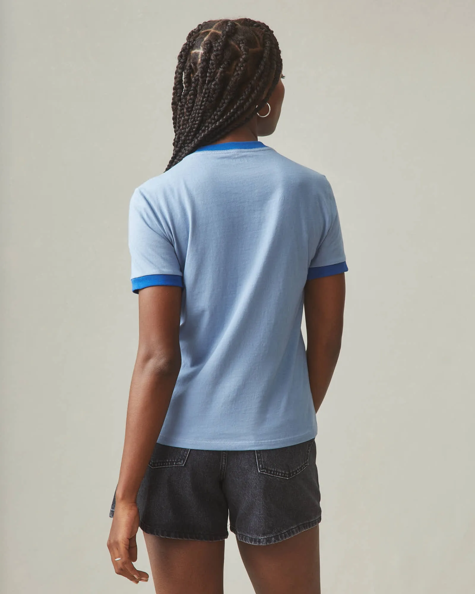 Women's Ringer Tee - Beach Horizon/ Blue Aura sold by American Giant product image thumbnail 3