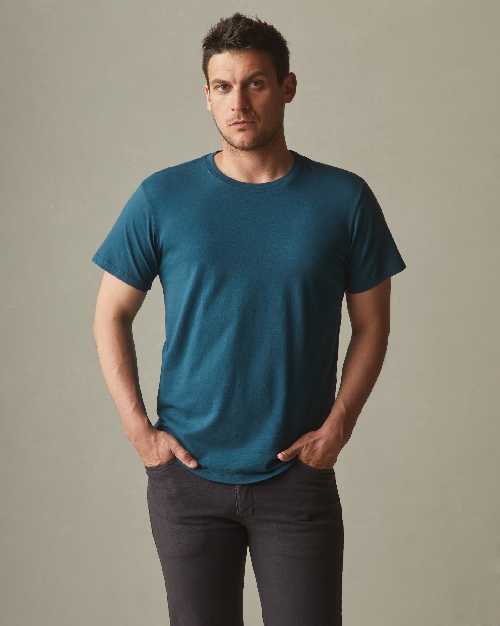 Classic Cotton Crew Tee - Blue Mountain sold by American Giant