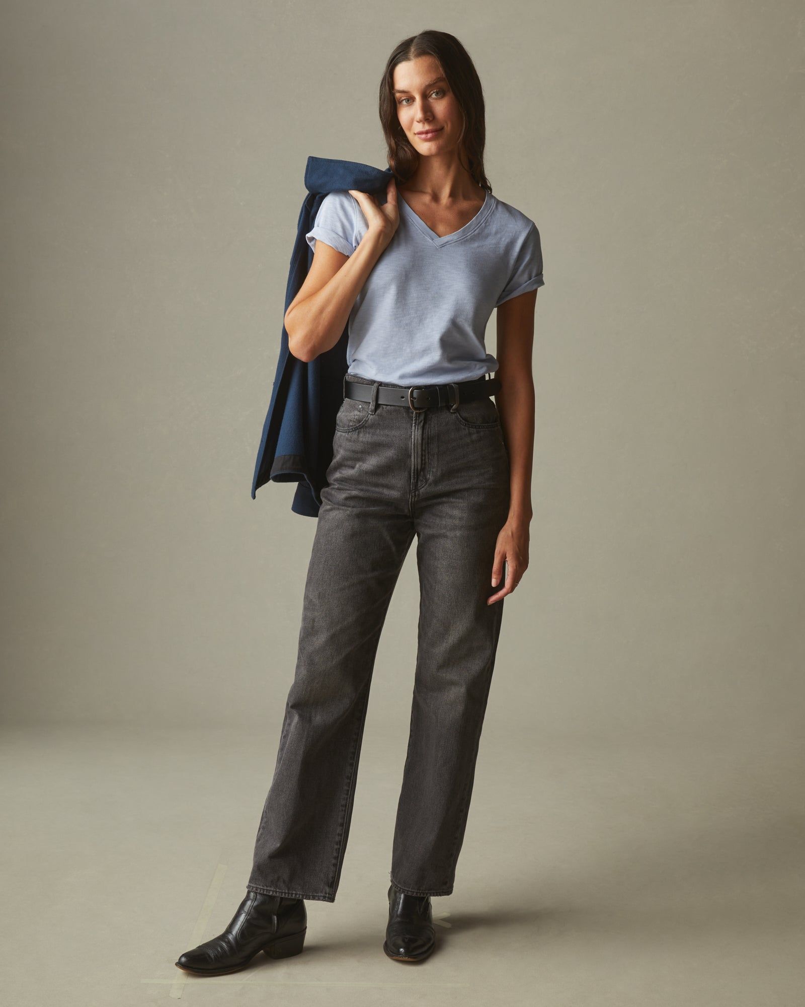 Women's Premium Slub V-Neck Tee - Zen Blue sold by American Giant product image thumbnail 4