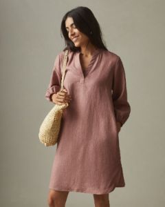Linen Tunic Dress - Burlwood sold by American Giant