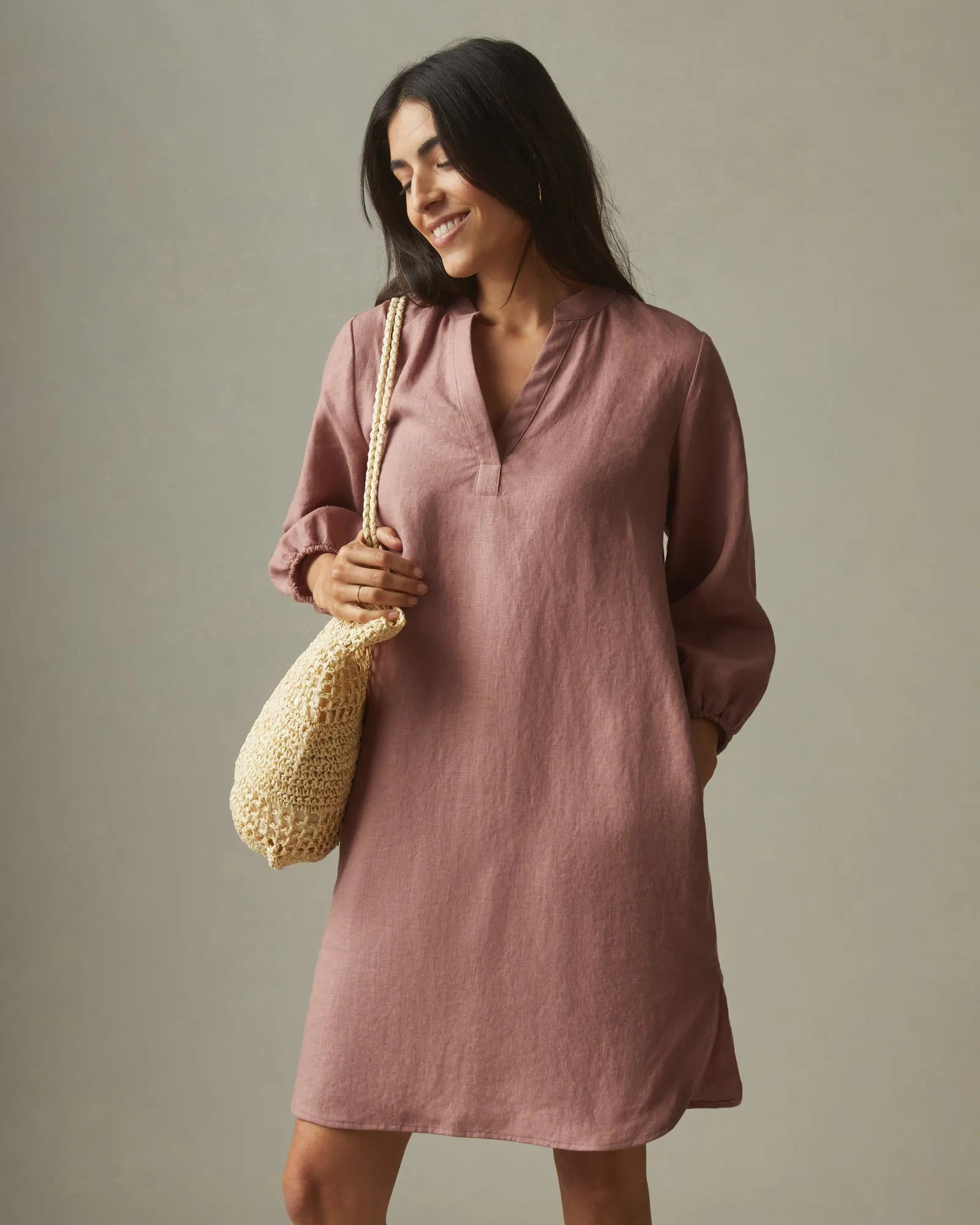 Women's Linen Tunic Dress - Burlwood sold by American Giant product image thumbnail 5