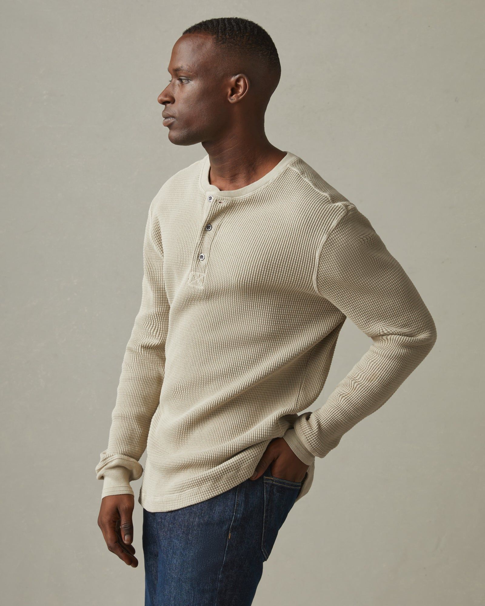 Waffle Henley - Spray Green sold by American Giant product image thumbnail 2