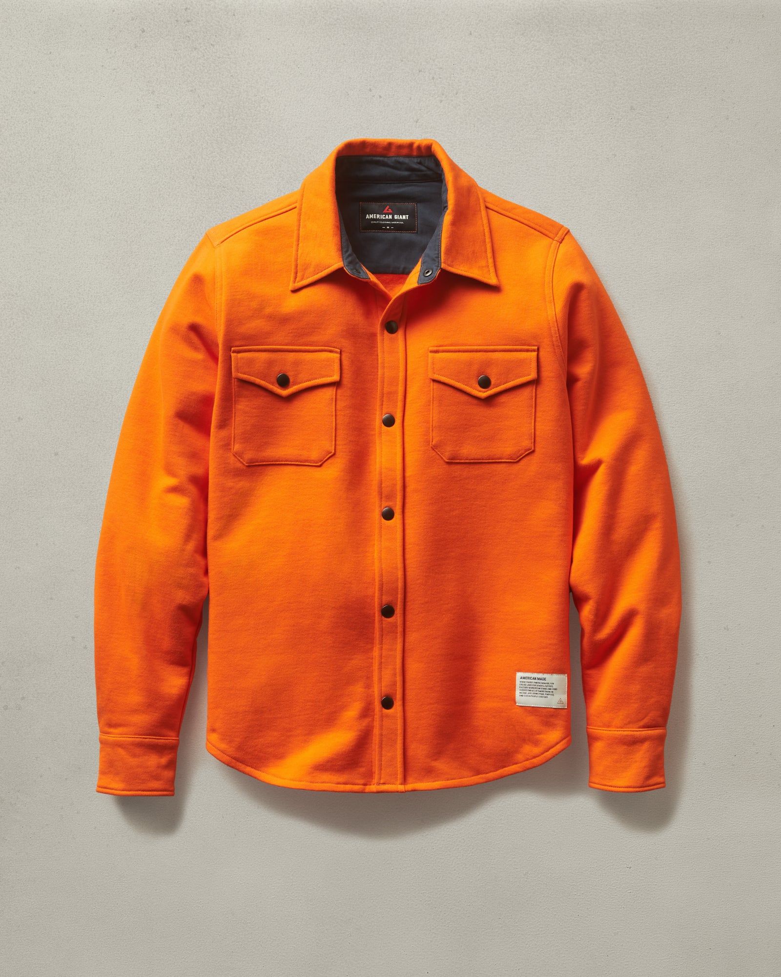 Redwood Fleece Overshirt - Industrial Orange sold by American Giant
