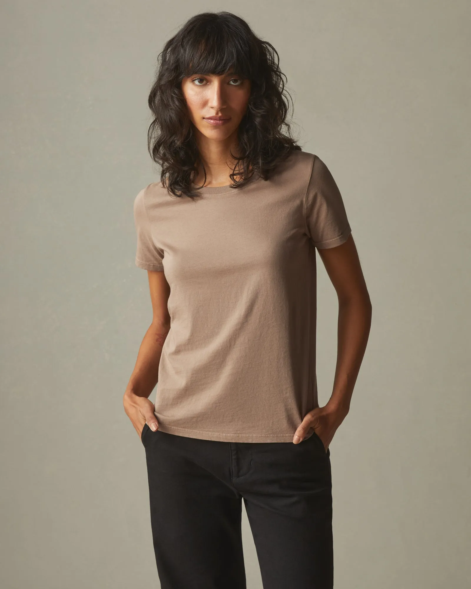 Women's Classic Cotton Crew Tee - Pine Bark sold by American Giant product image thumbnail 2