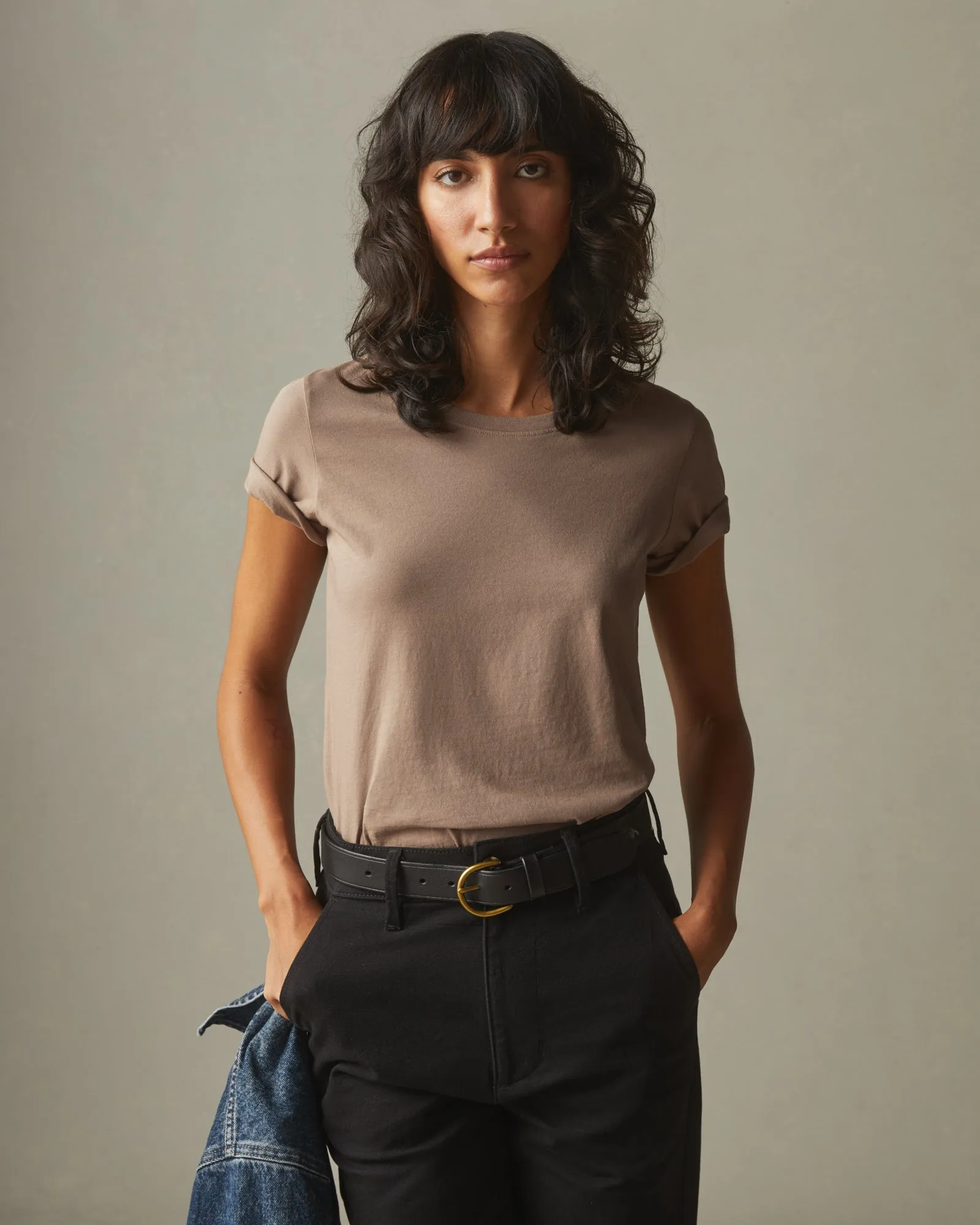 Women's Classic Cotton Crew Tee - Pine Bark sold by American Giant