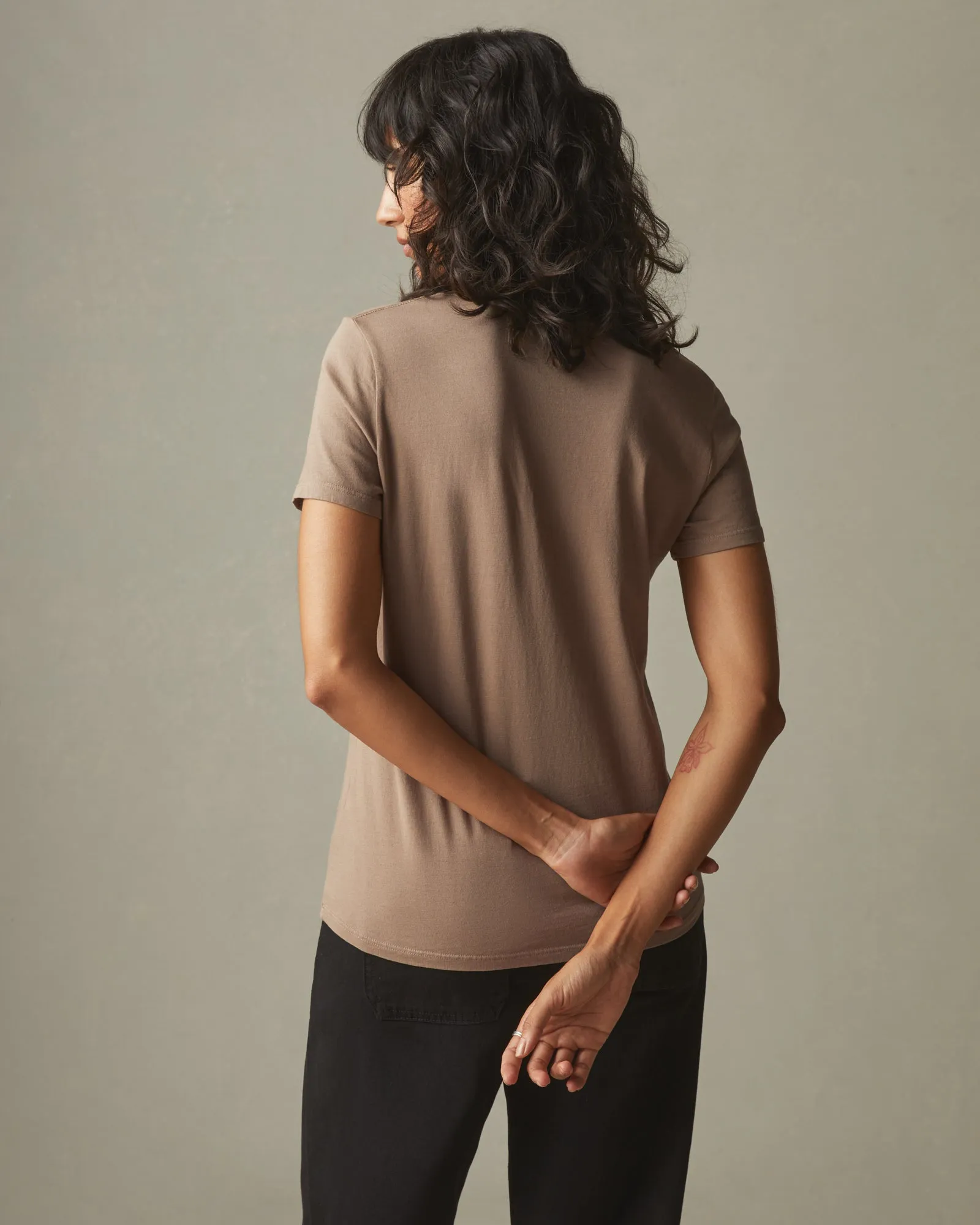 Women's Classic Cotton Crew Tee - Pine Bark sold by American Giant product image thumbnail 3