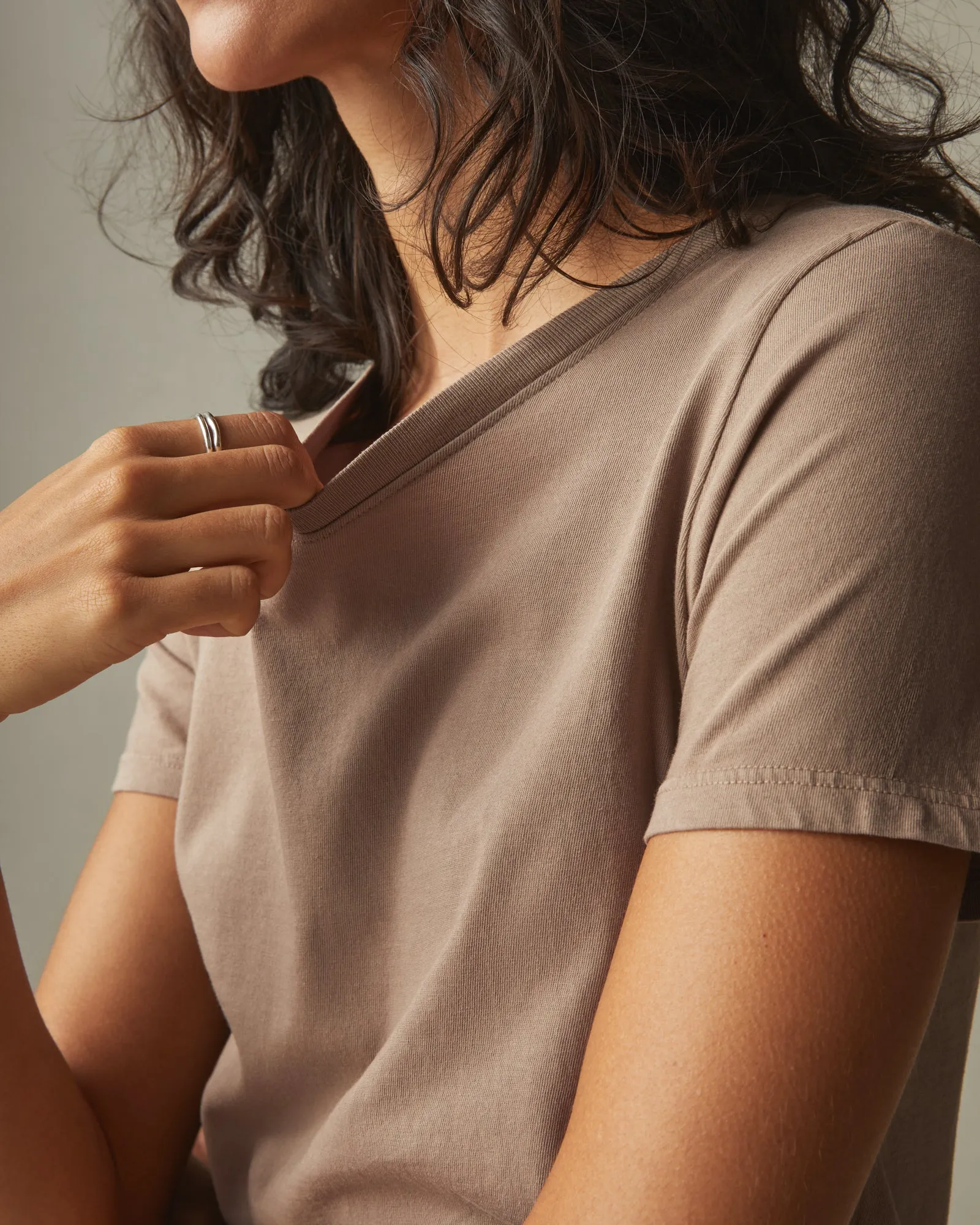Women's Classic Cotton Crew Tee - Pine Bark sold by American Giant product image thumbnail 4