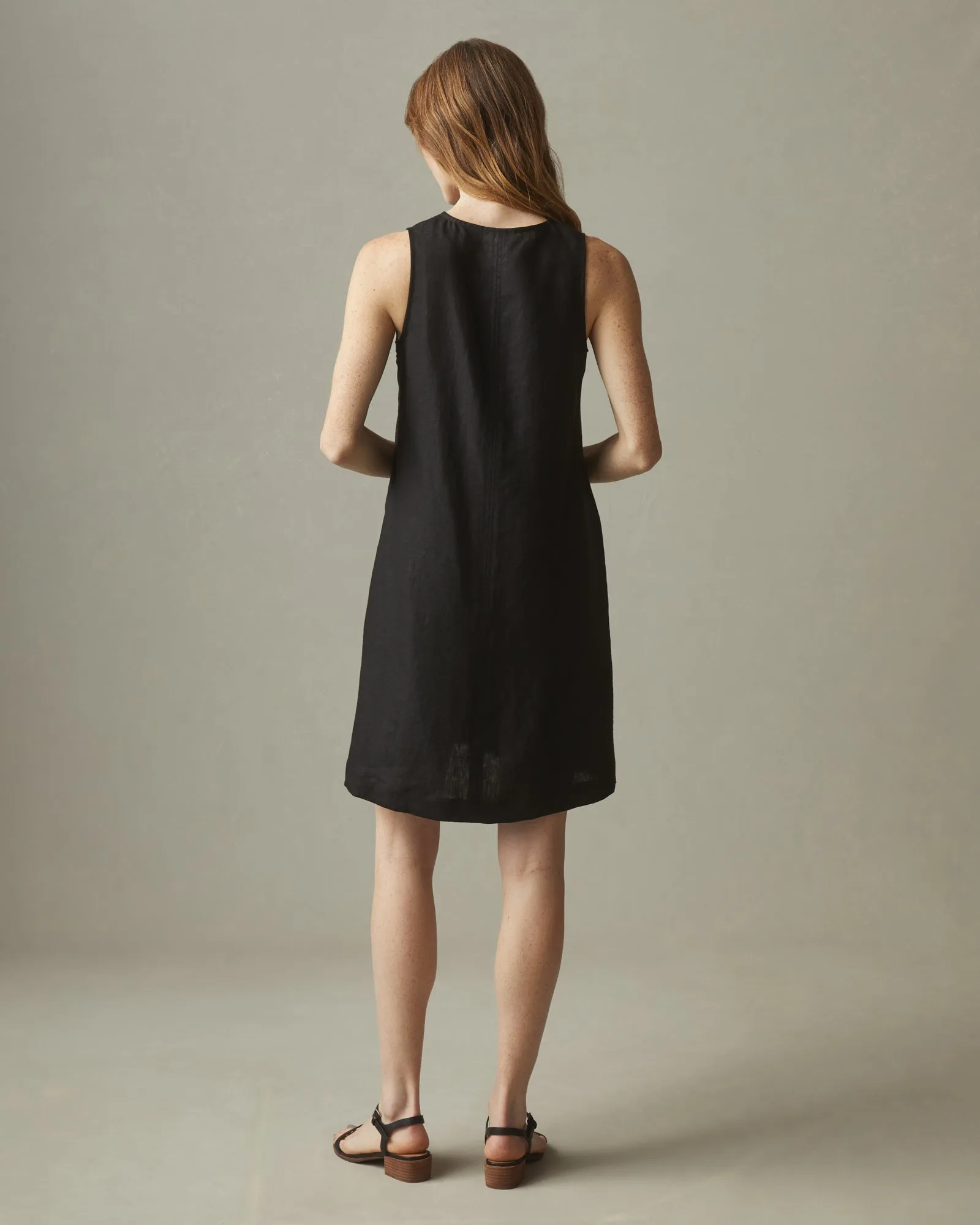 Women's Linen V-Neck A-Line Dress - Meteorite sold by American Giant product image thumbnail 2
