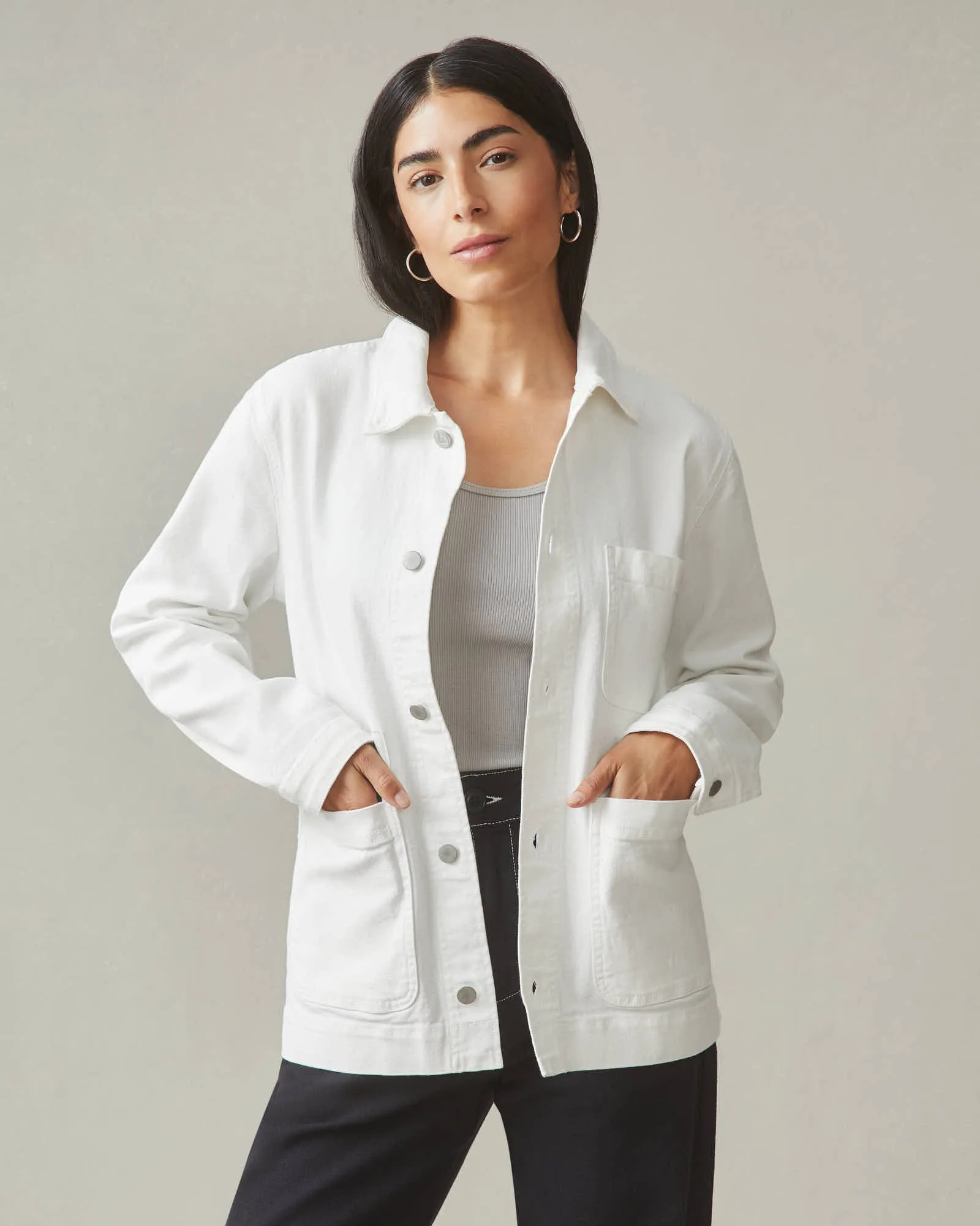 Unisex Roughneck Chore Jacket - Natural sold by American Giant product image thumbnail 2