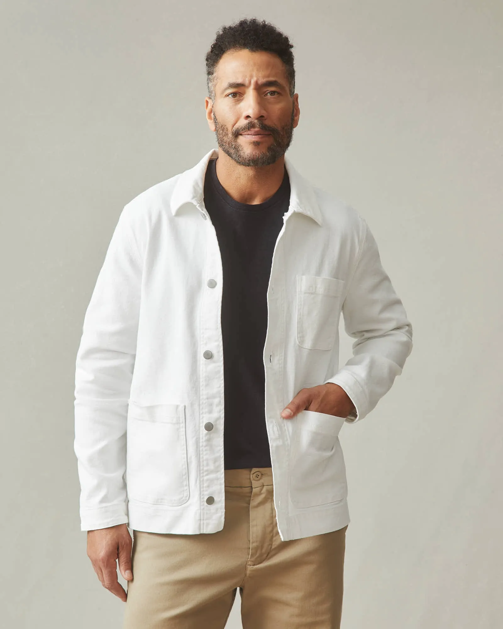 Unisex Roughneck Chore Jacket - Natural sold by American Giant product image thumbnail 3