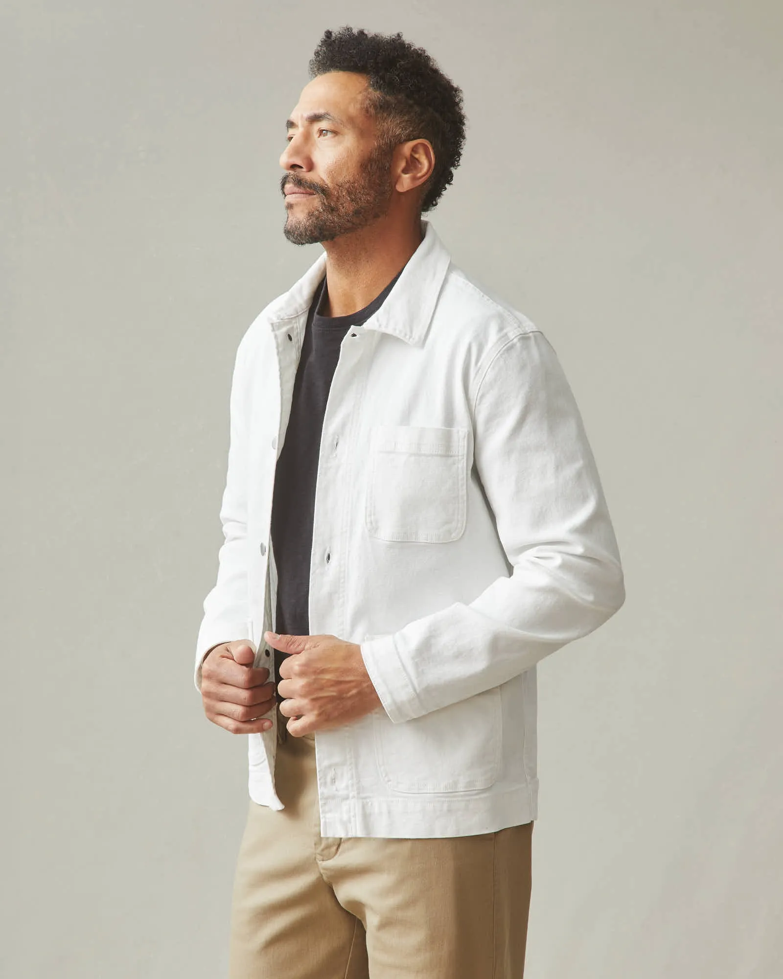 Unisex Roughneck Chore Jacket - Natural sold by American Giant product image thumbnail 4