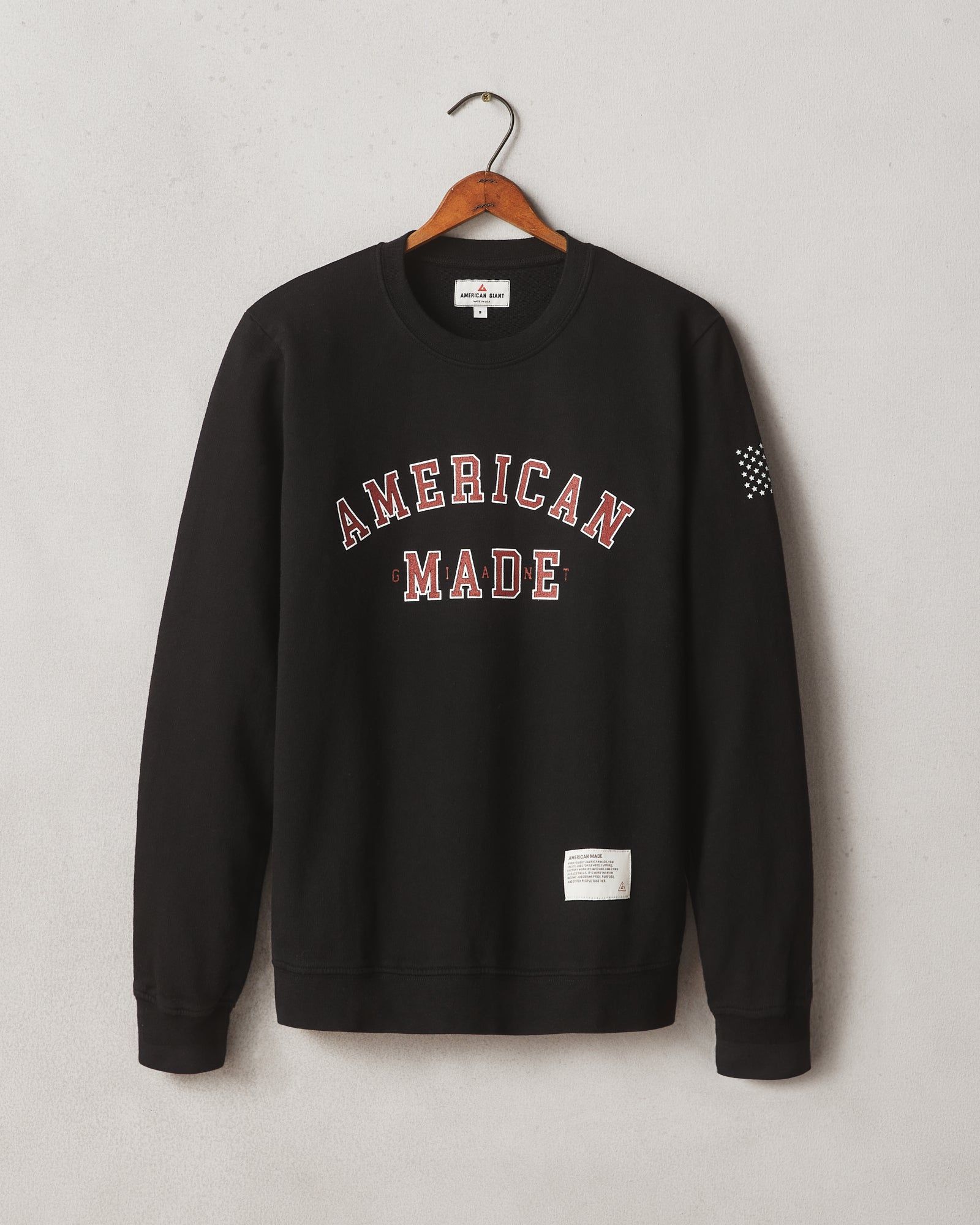 Men's French Terry Crew American Made - Black sold by American Giant