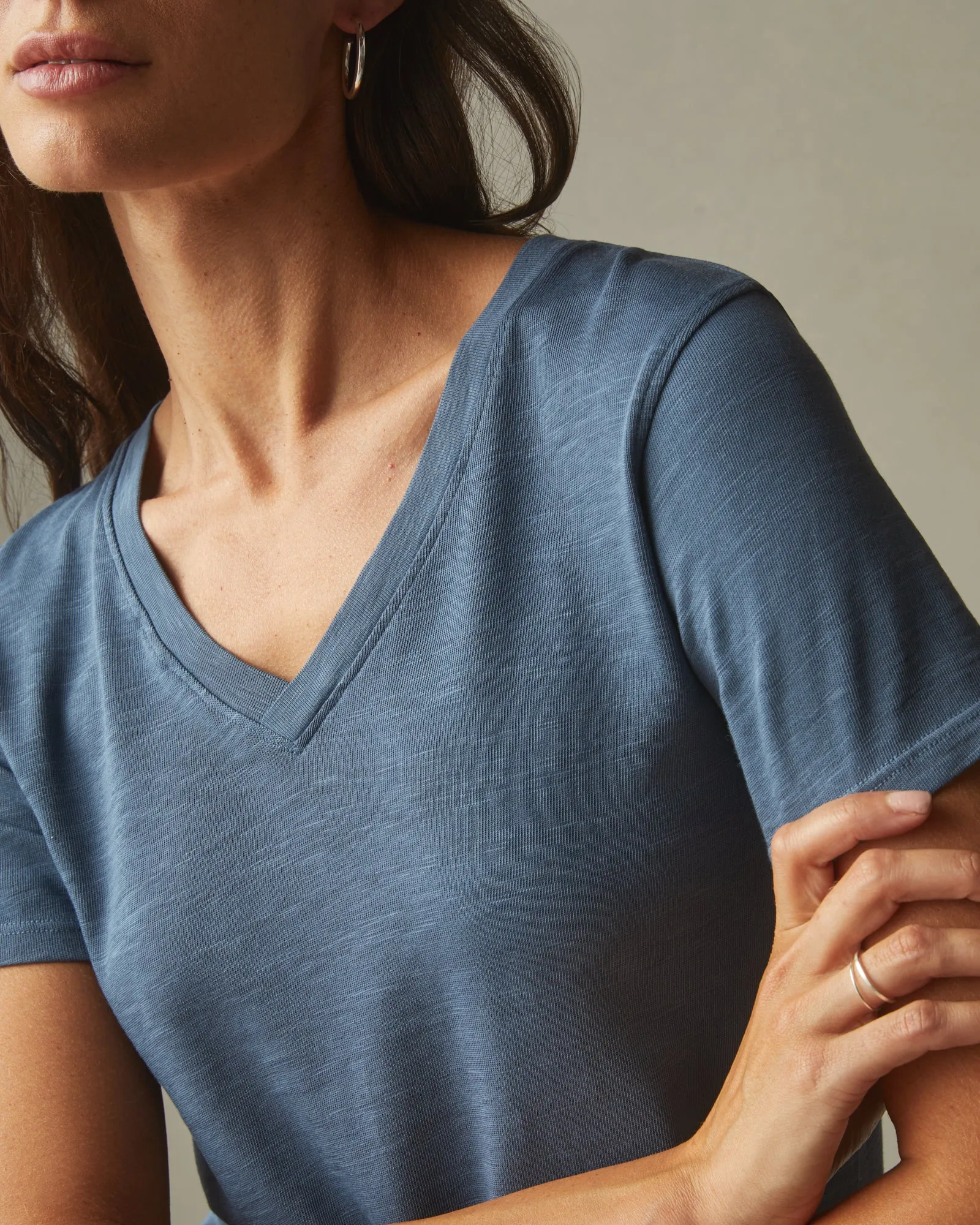 Women's Premium Slub V-Neck Tee - Monsoon sold by American Giant product image thumbnail 3