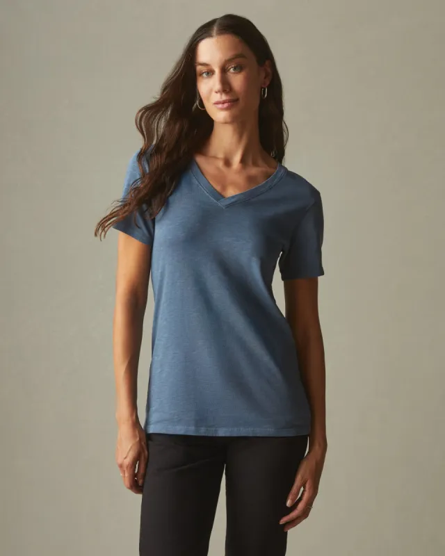 Women's Premium Slub V-Neck Tee - Monsoon sold by American Giant