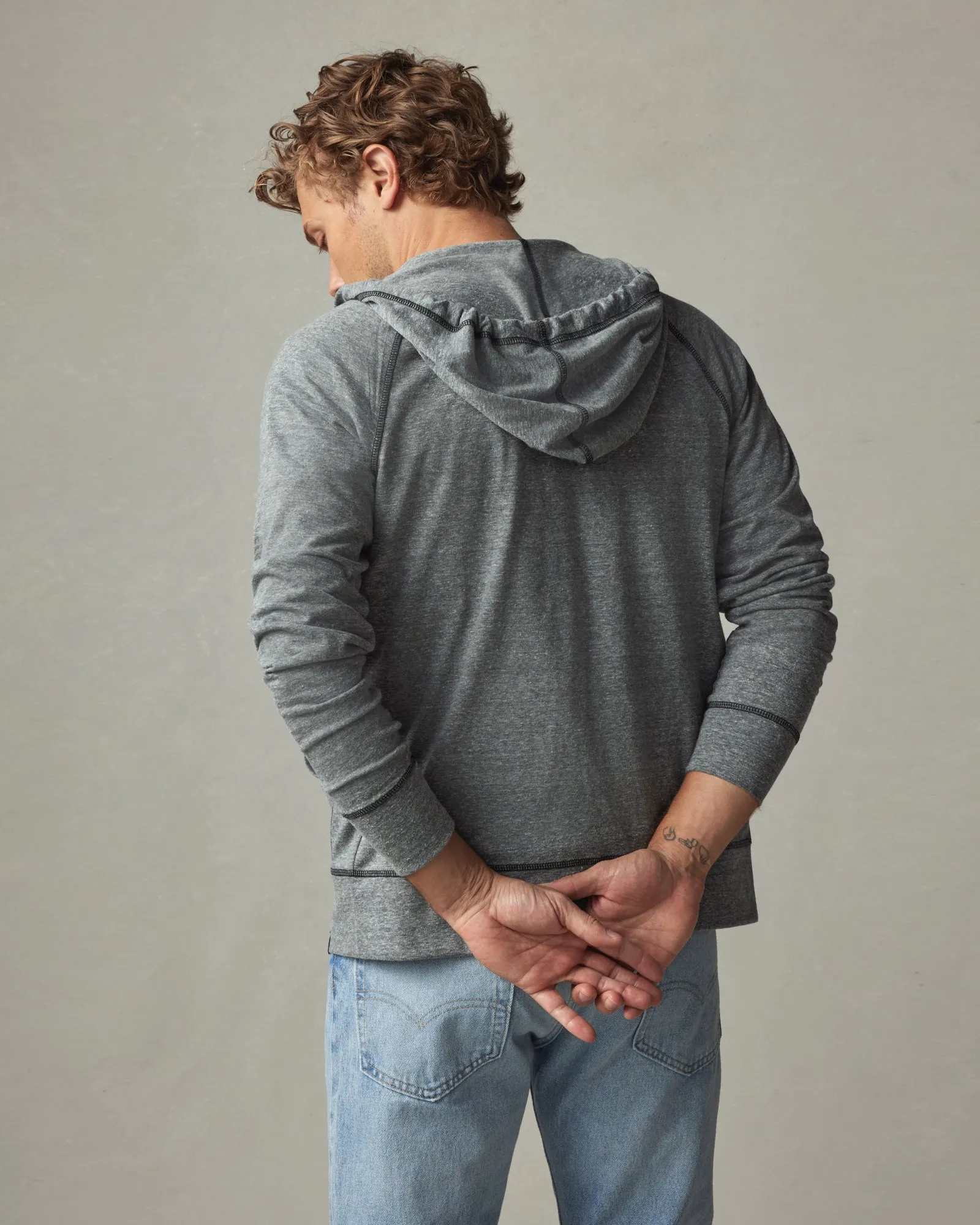 Men's Lightweight Full Zip - Black Heather sold by American Giant product image thumbnail 4
