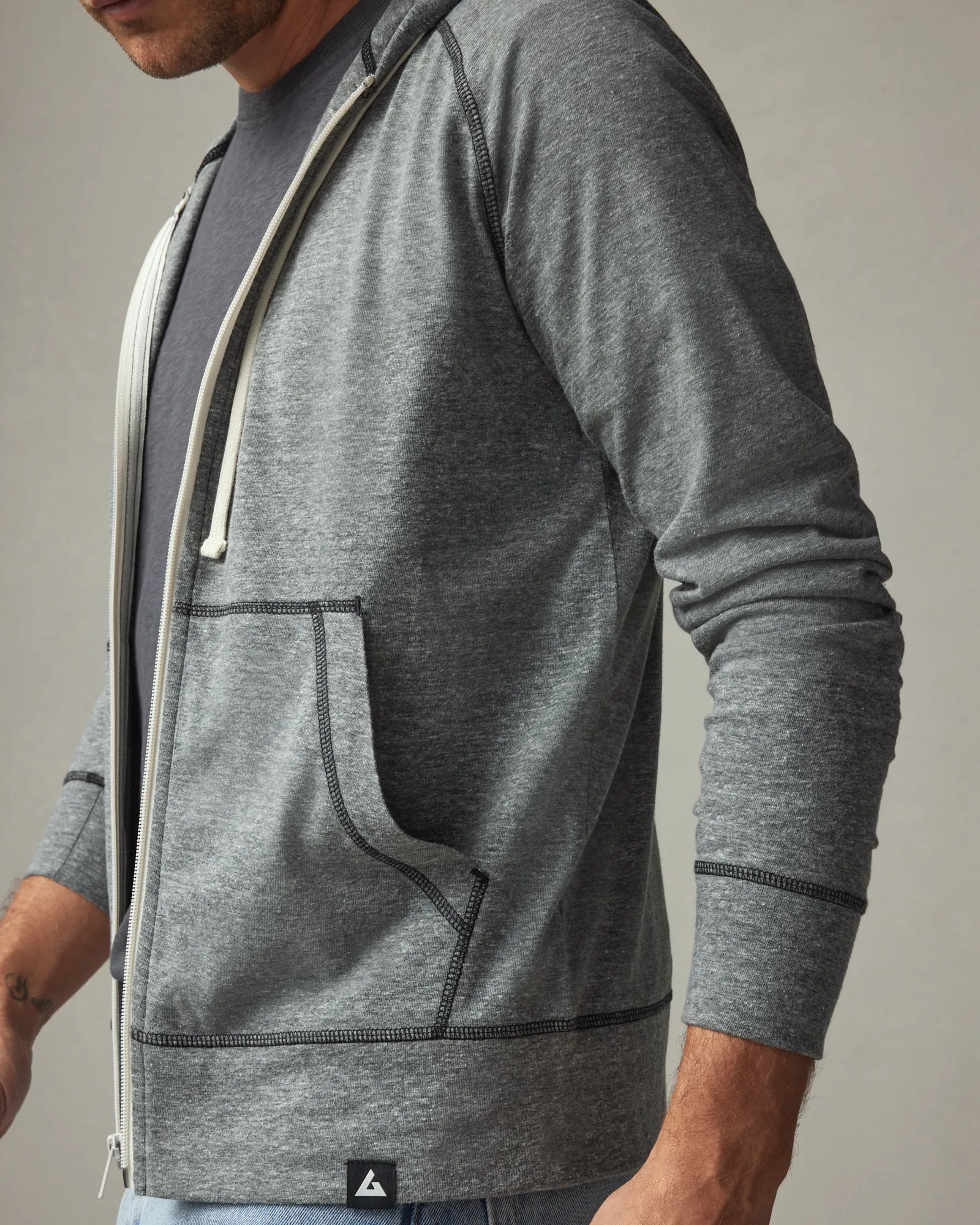 Men's Lightweight Full Zip - Black Heather sold by American Giant product image thumbnail 5