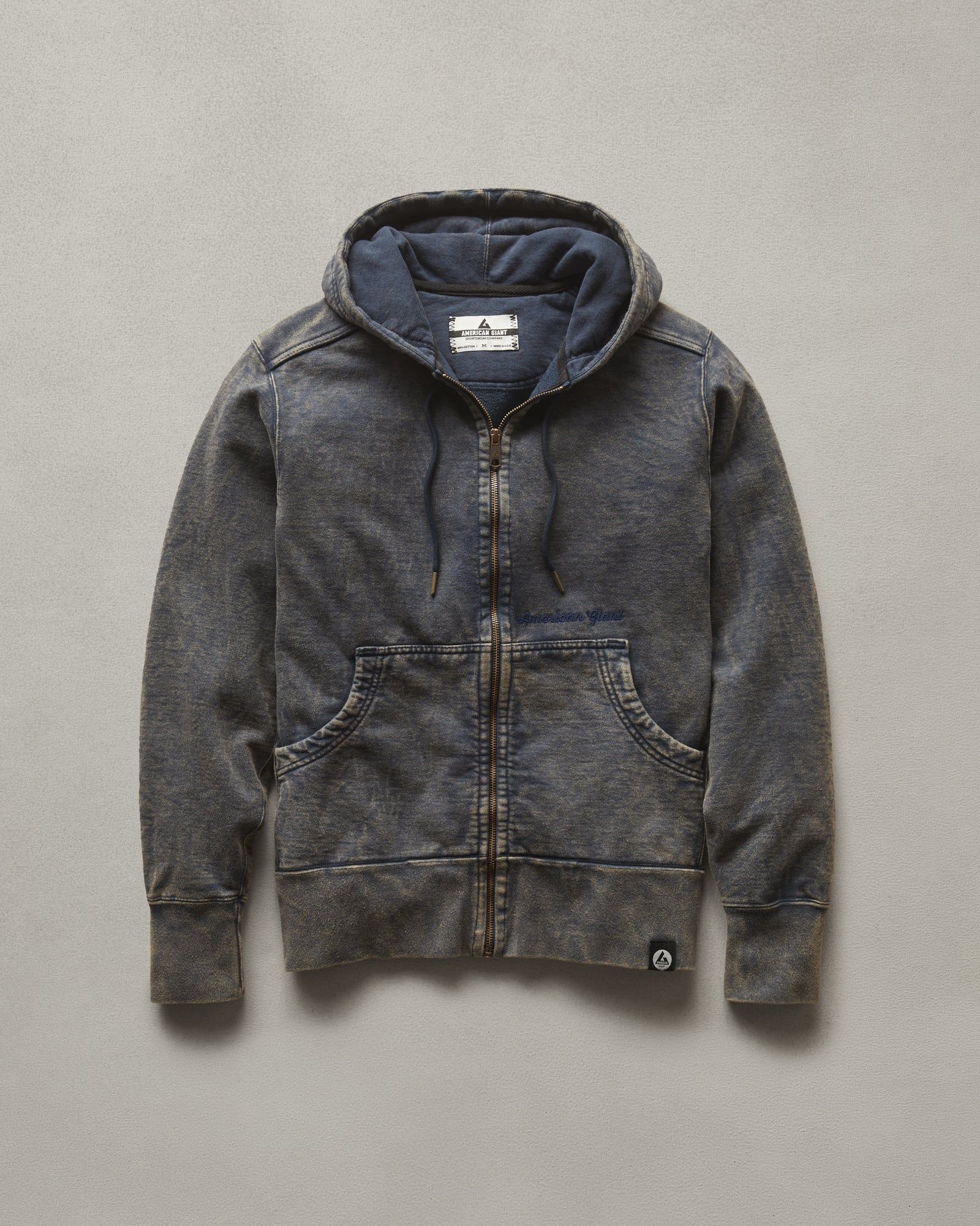 Classic Full Zip - Mineral Wash - Oxford Blue sold by American Giant