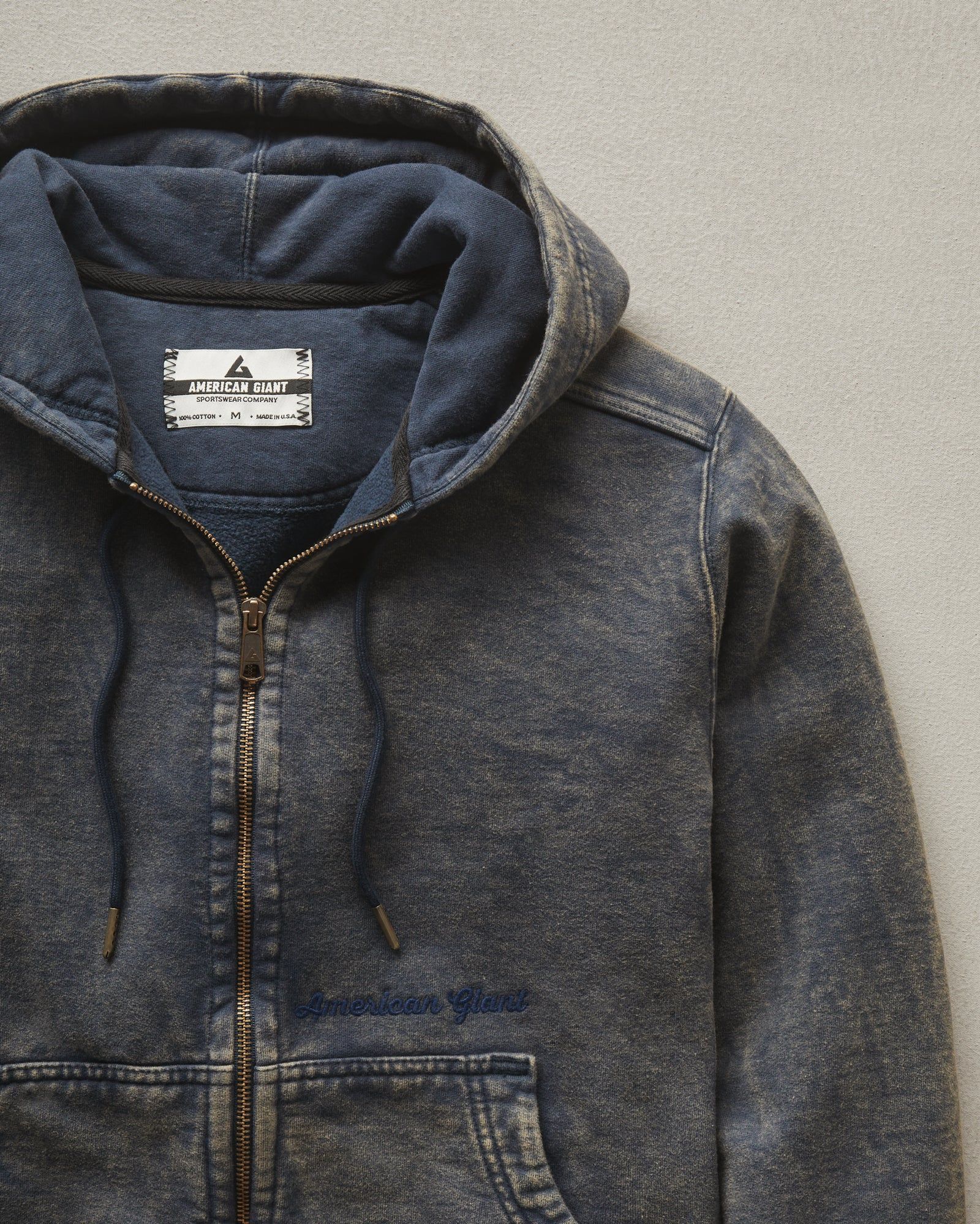 Classic Full Zip - Mineral Wash - Oxford Blue sold by American Giant product image thumbnail 2