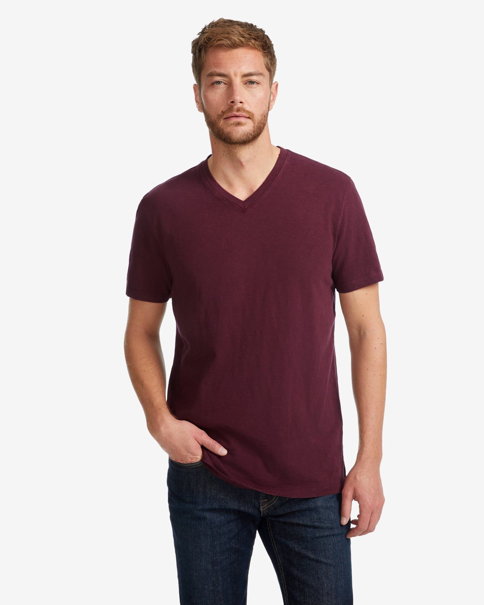 Premium Slub V-Neck Tee - Black Amber sold by American Giant