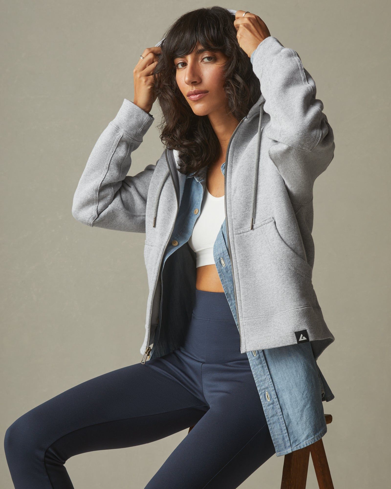 Relaxed Classic Full Zip - Grey Heather sold by American Giant product image thumbnail 5