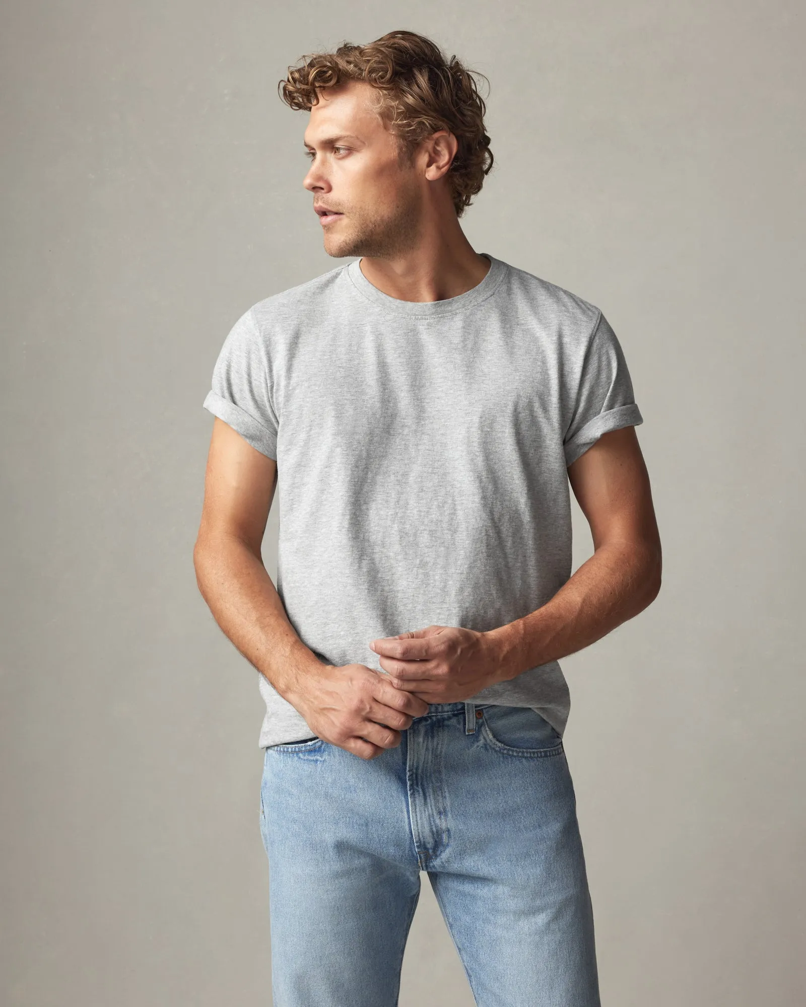 Classic Cotton Crew Tee - Athletic Heather sold by American Giant
