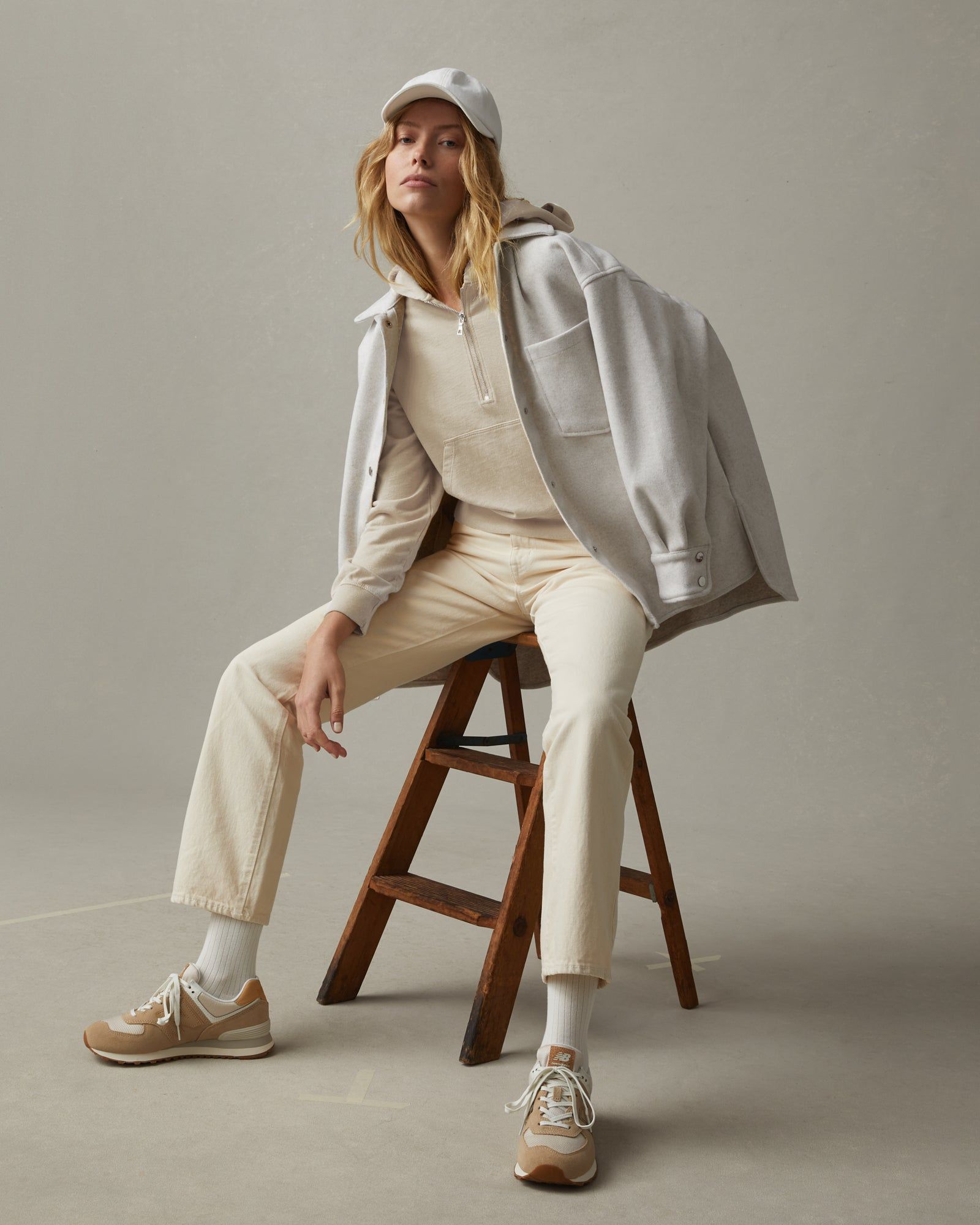 Lightweight Cotton Half Zip Hoodie - Castle Wall sold by American Giant