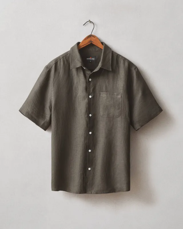 Easy Linen Shirt - Black Olive sold by American Giant