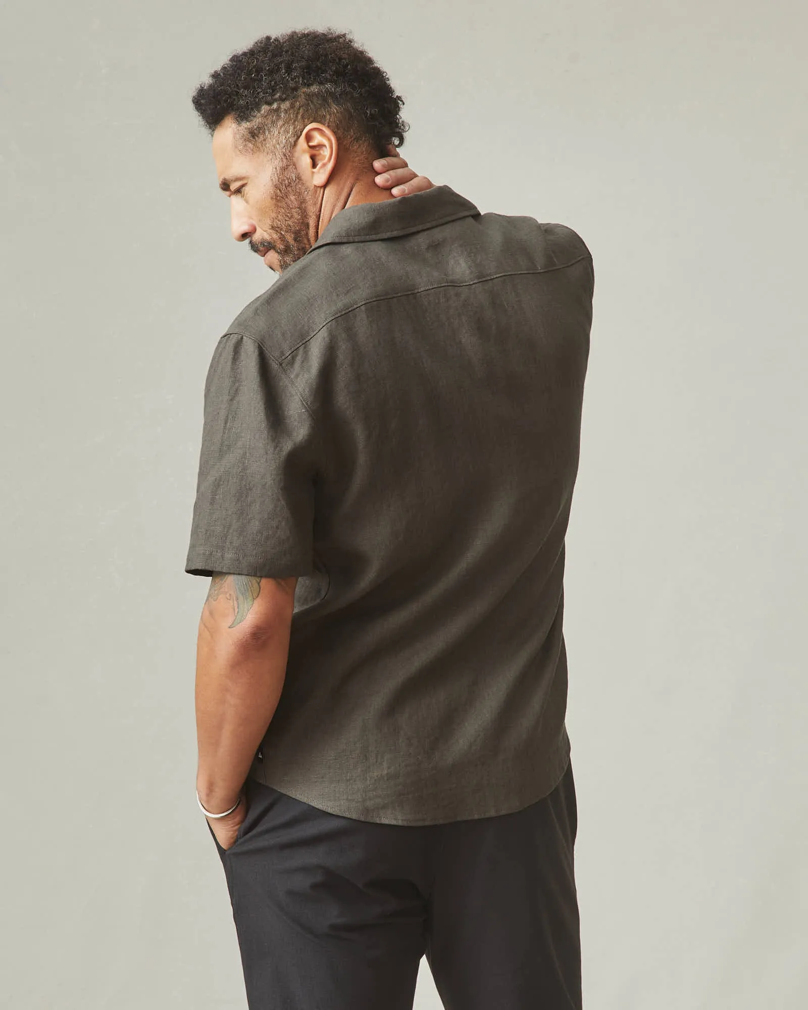 Easy Linen Shirt - Black Olive sold by American Giant product image thumbnail 4