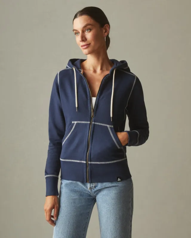 womens-classic-full-zip-contrast-stitch-oxford-blue sold by American Giant