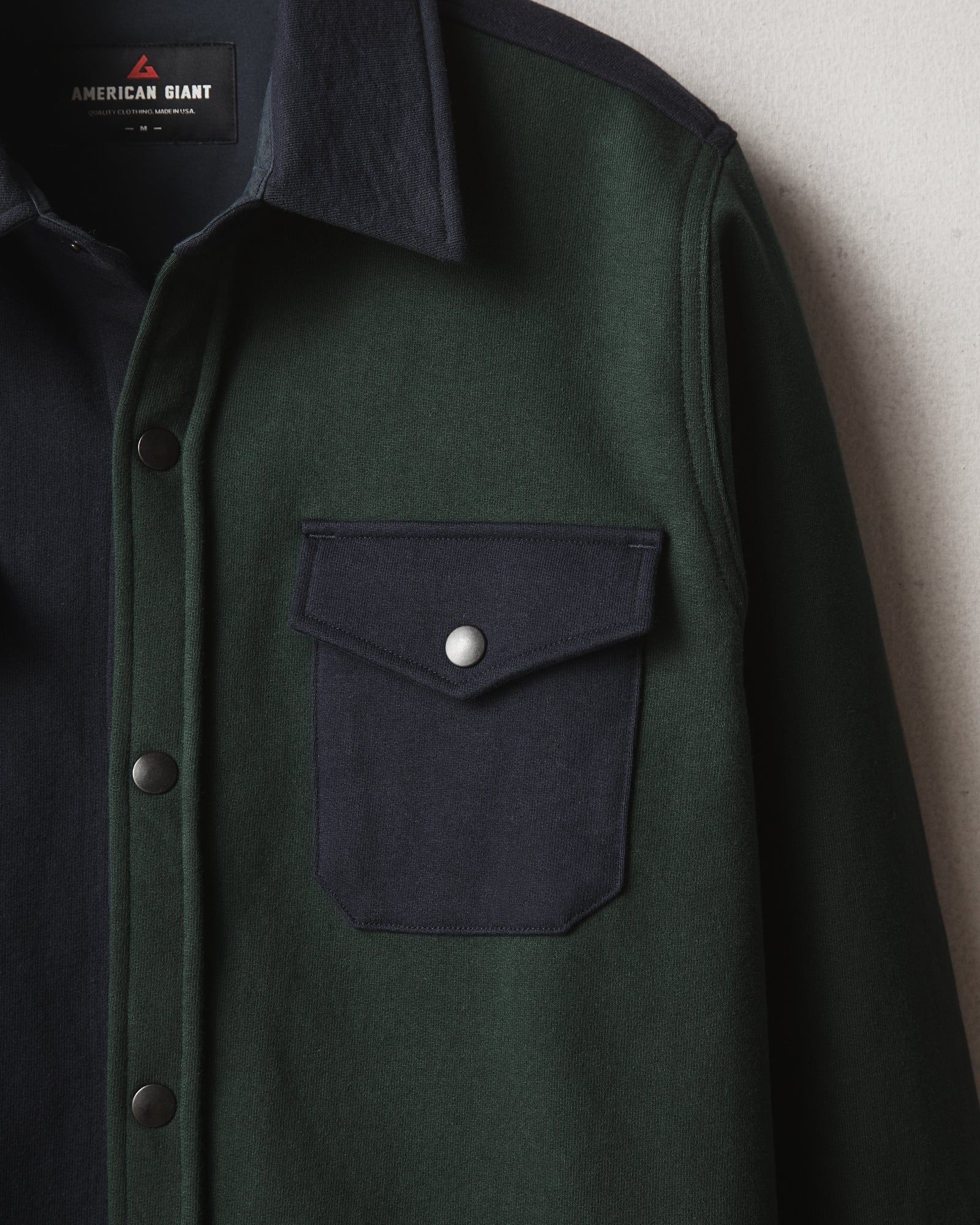 Redwood Fleece Overshirt - Vault - Green Navy sold by American Giant product image thumbnail 2