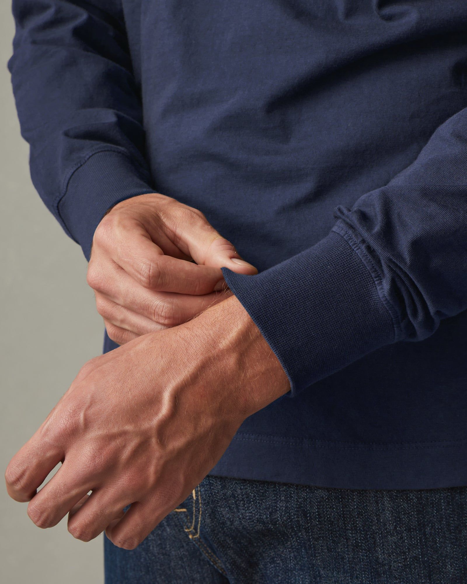 Heavyweight Pocket Tee Long Sleeve - Navy sold by American Giant product image thumbnail 4