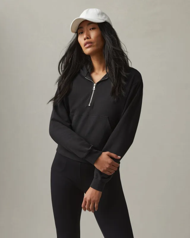 French Terry Half Zip Hoodie - Black sold by American Giant
