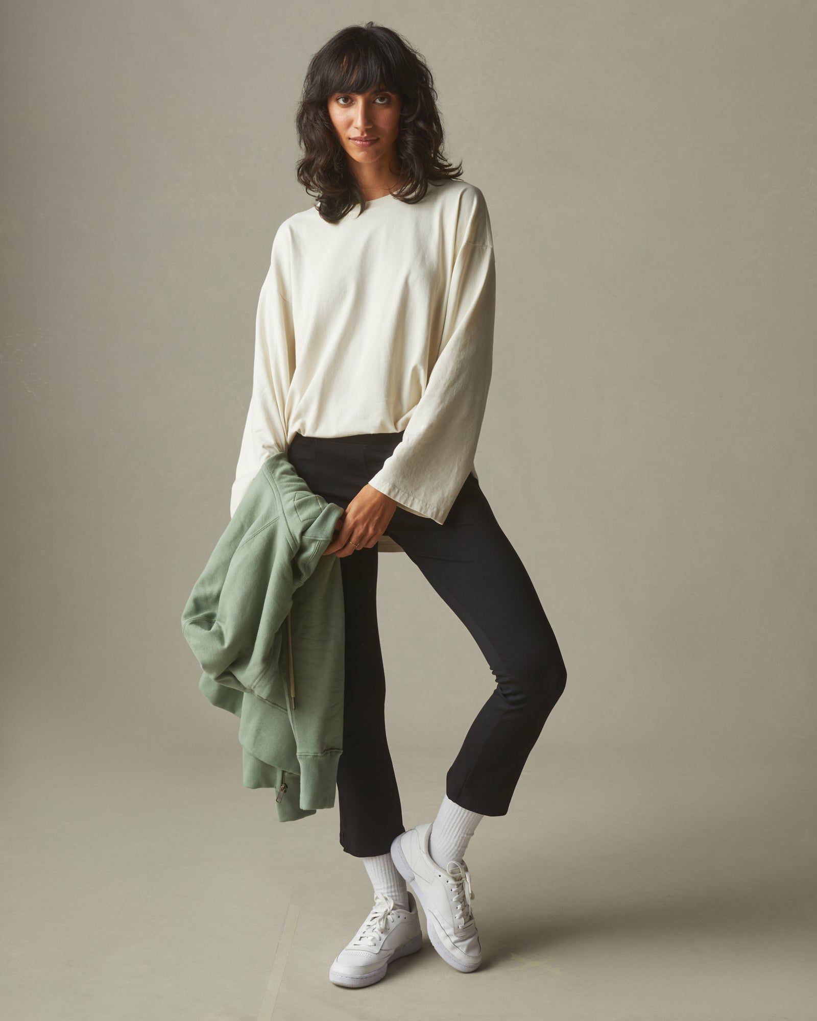 Relaxed Cotton Long Sleeve Tee - Turtledove sold by American Giant product image thumbnail 5